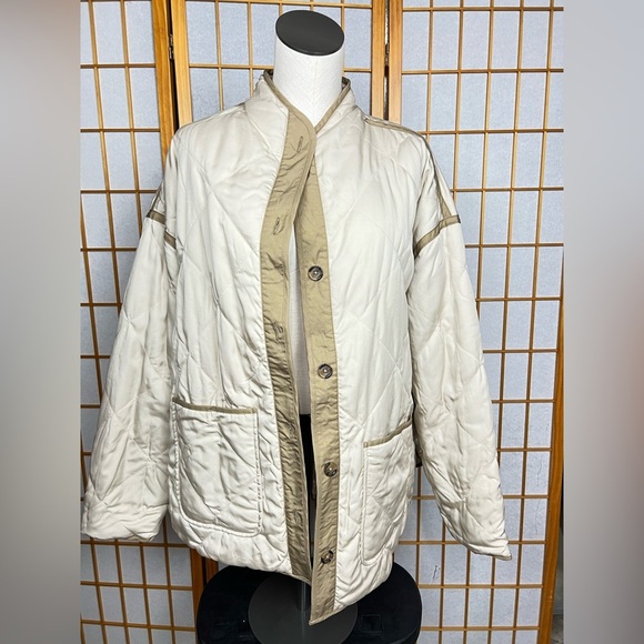 NEW Blank NYC Quilted Reversible Floral Jacket Women's Cream Pink Size XL - Picture 9 of 13